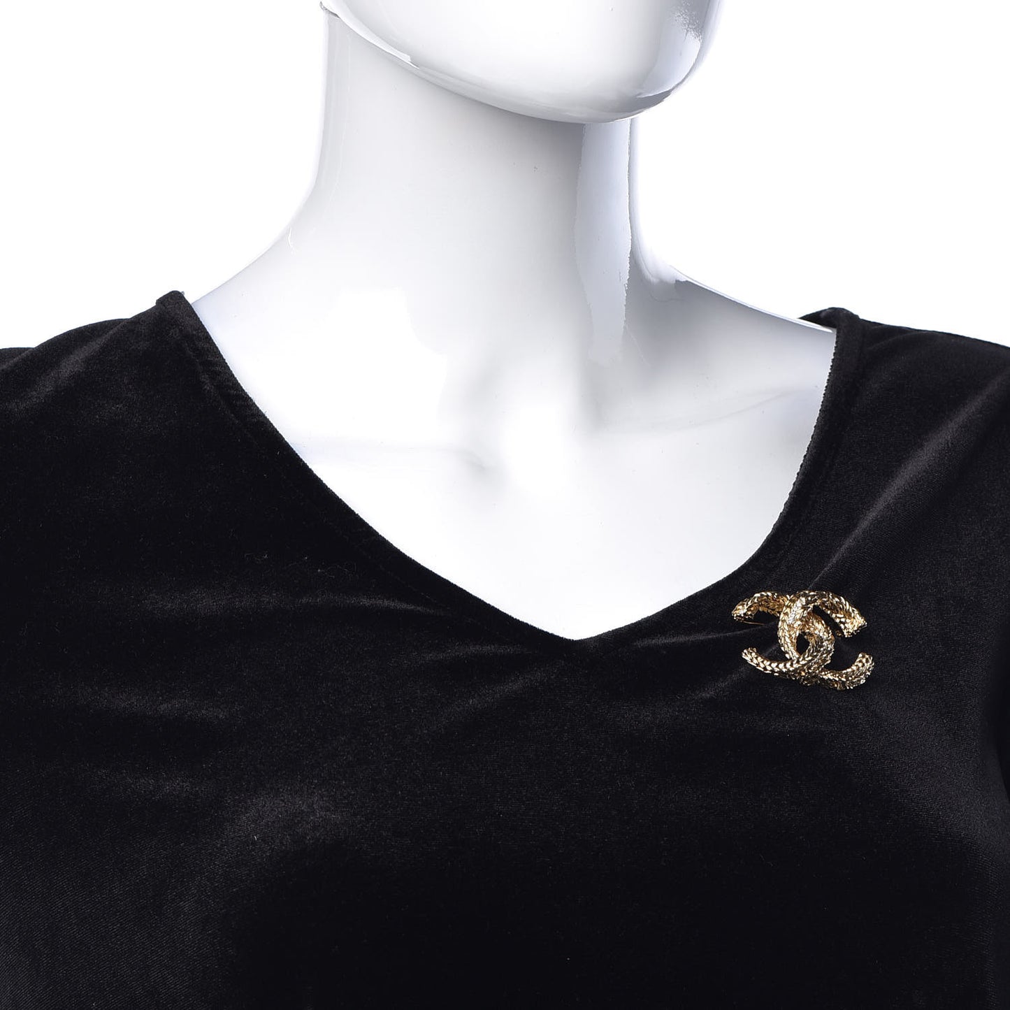 Crystal CC Brooch Gold