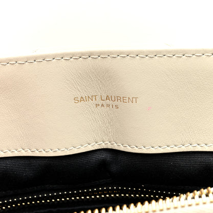 Saint Laurent Calfskin Y Quilted Monogram Medium Loulou Chain Satchel Crema Soft 7 of 10
