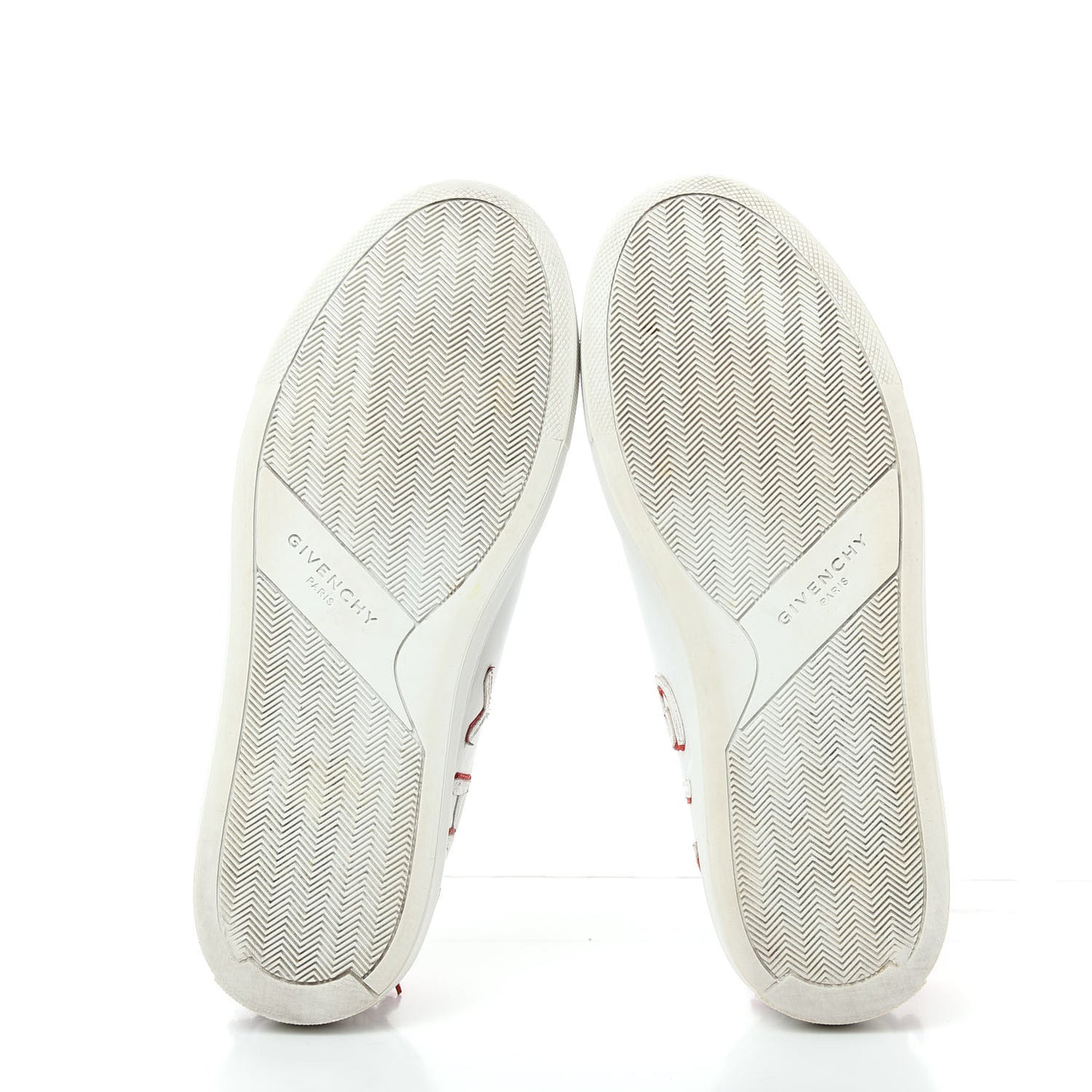 Calfskin Reverse Logo Womens Urban Street Sneakers 38.5 White Red