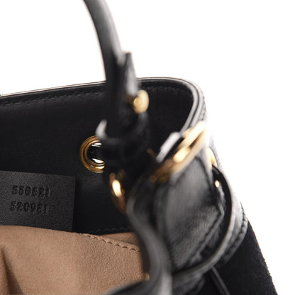 Gucci Suede Patent Web Small Ophidia Bucket Bag Black 9 of 10