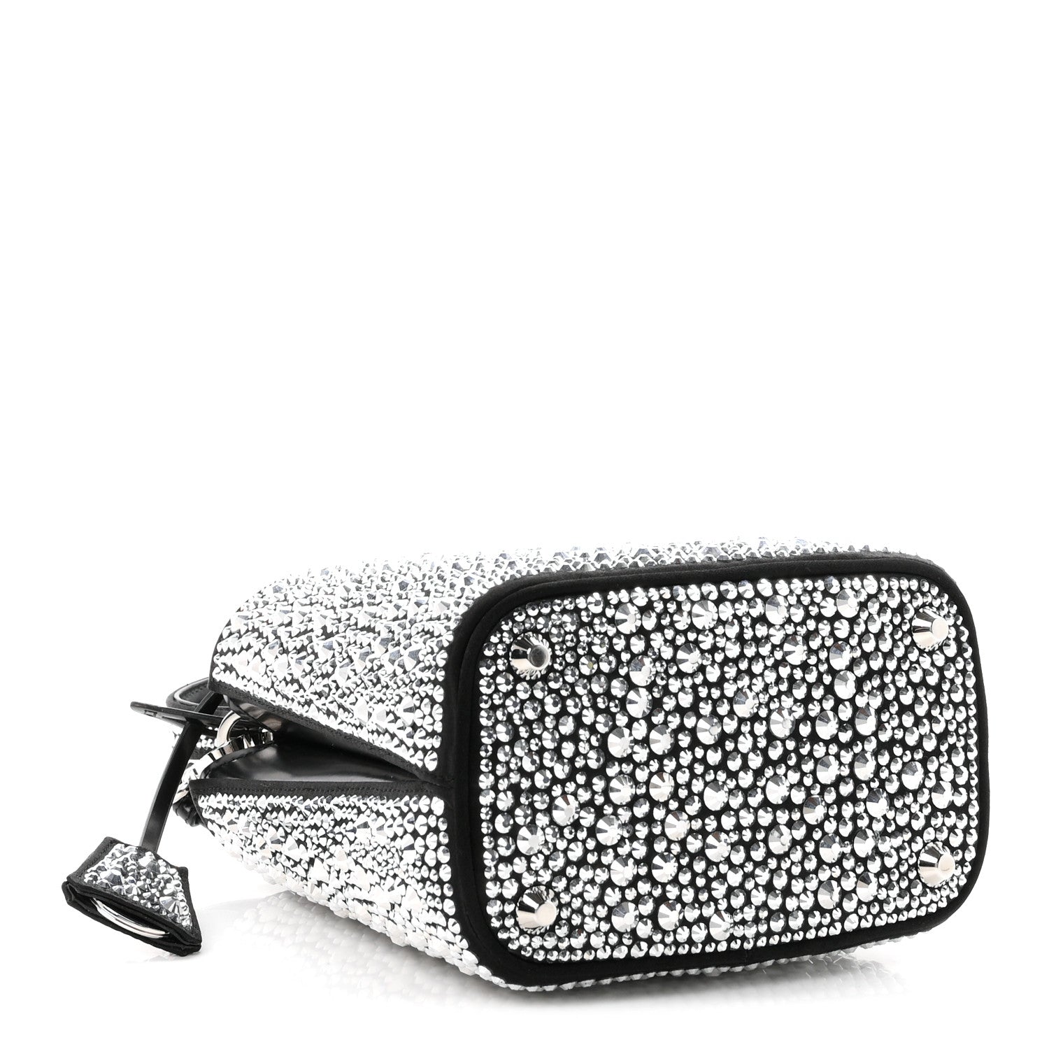 Prada Satin Crystal Small Panier Bucket Bag Metal 4 of 11