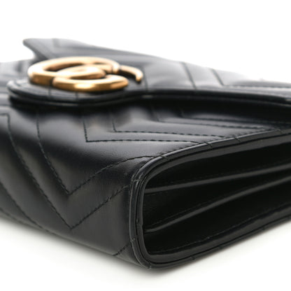 Gucci Calfskin Matelasse GG Marmont Chain Wallet Black 10 of 13
