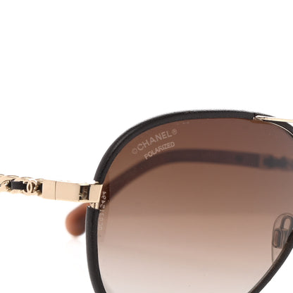 Chanel Metal Polarized Pilot Winter Sunglasses 4219-Q Brown 7 of 8