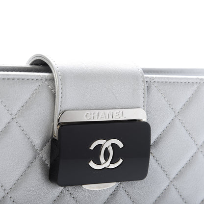 Chanel Metallic Sheepskin Quilted Beauty Lock Clutch Silver 11 of 12