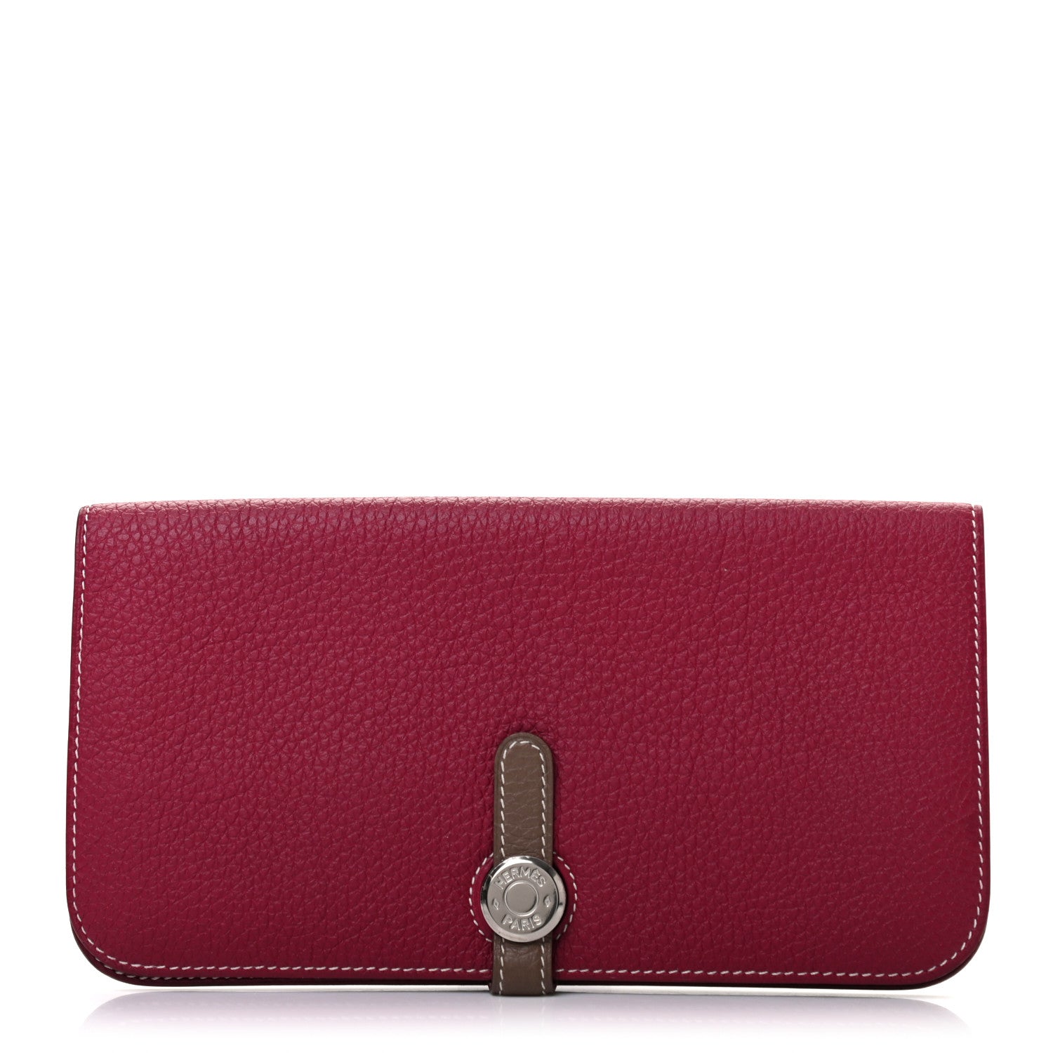 Hermes Togo Dogon Recto Verso Wallet Rubis Etoupe 1 of 6