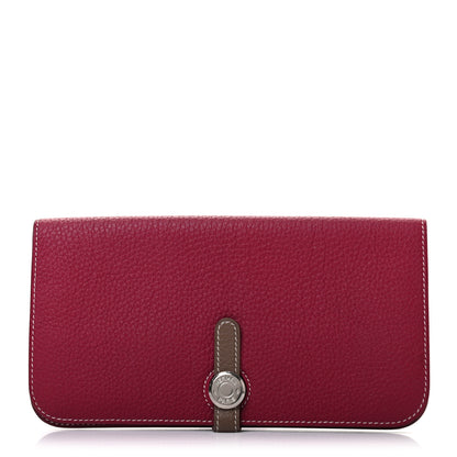 Hermes Togo Dogon Recto Verso Wallet Rubis Etoupe 1 of 6