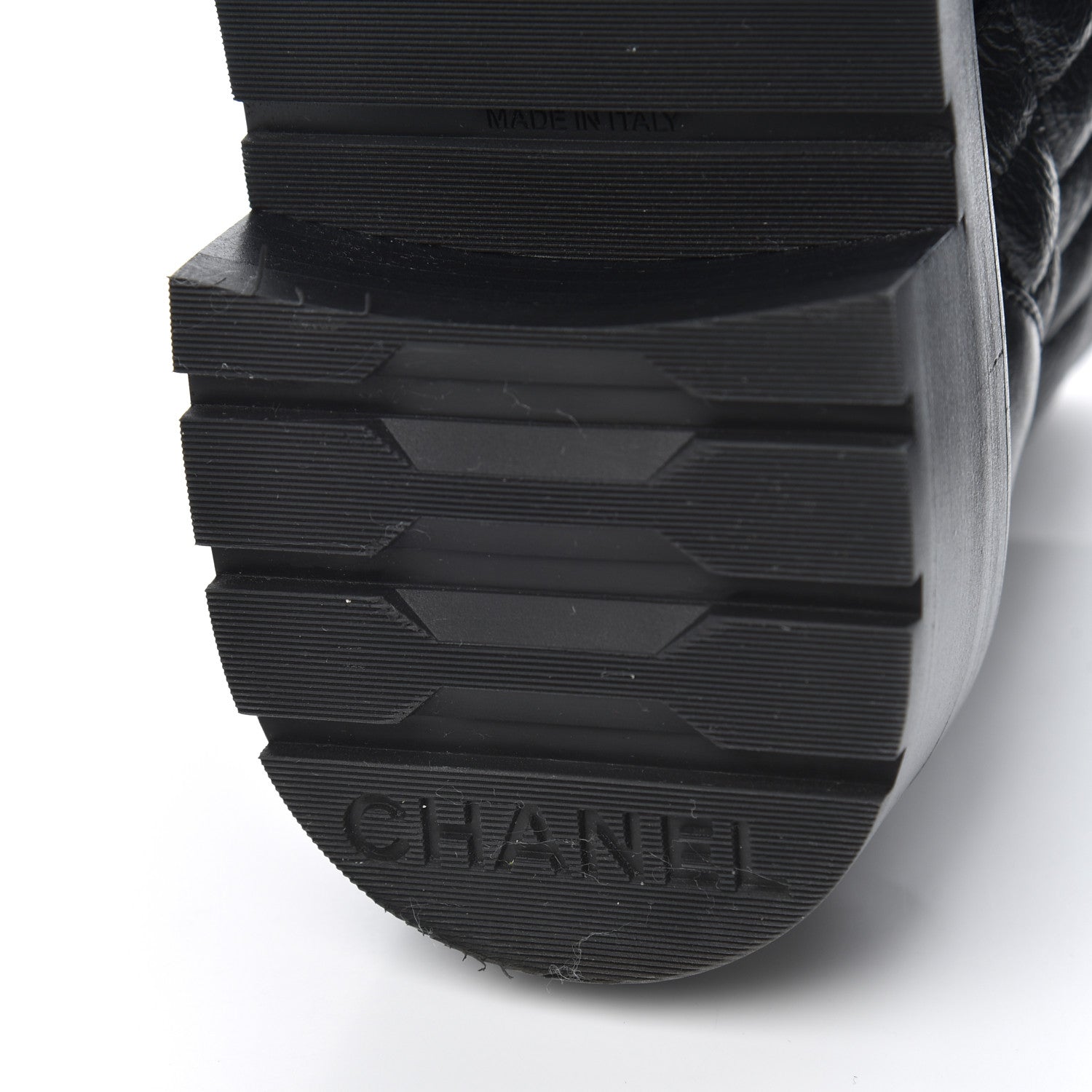 Chanel Shiny Goatskin Calfskin Quilted Lace Up Combat Boots 38 Black 7 of 17