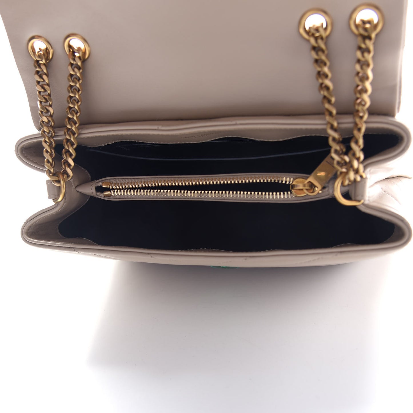 Calfskin Y Quilted Monogram Small Loulou Chain Satchel Dark Beige