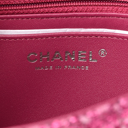 Chanel Metallic Tweed Quilted Mini Rectangular Flap Pink 6 of 11