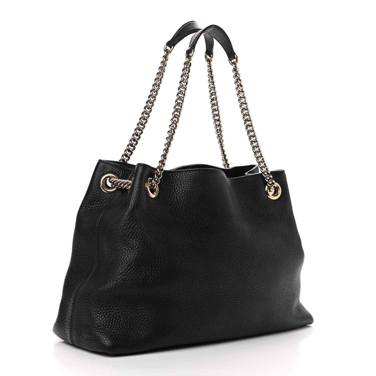 Gucci Pebbled Calfskin Medium Soho Chain Shoulder Bag Black 3 of 9