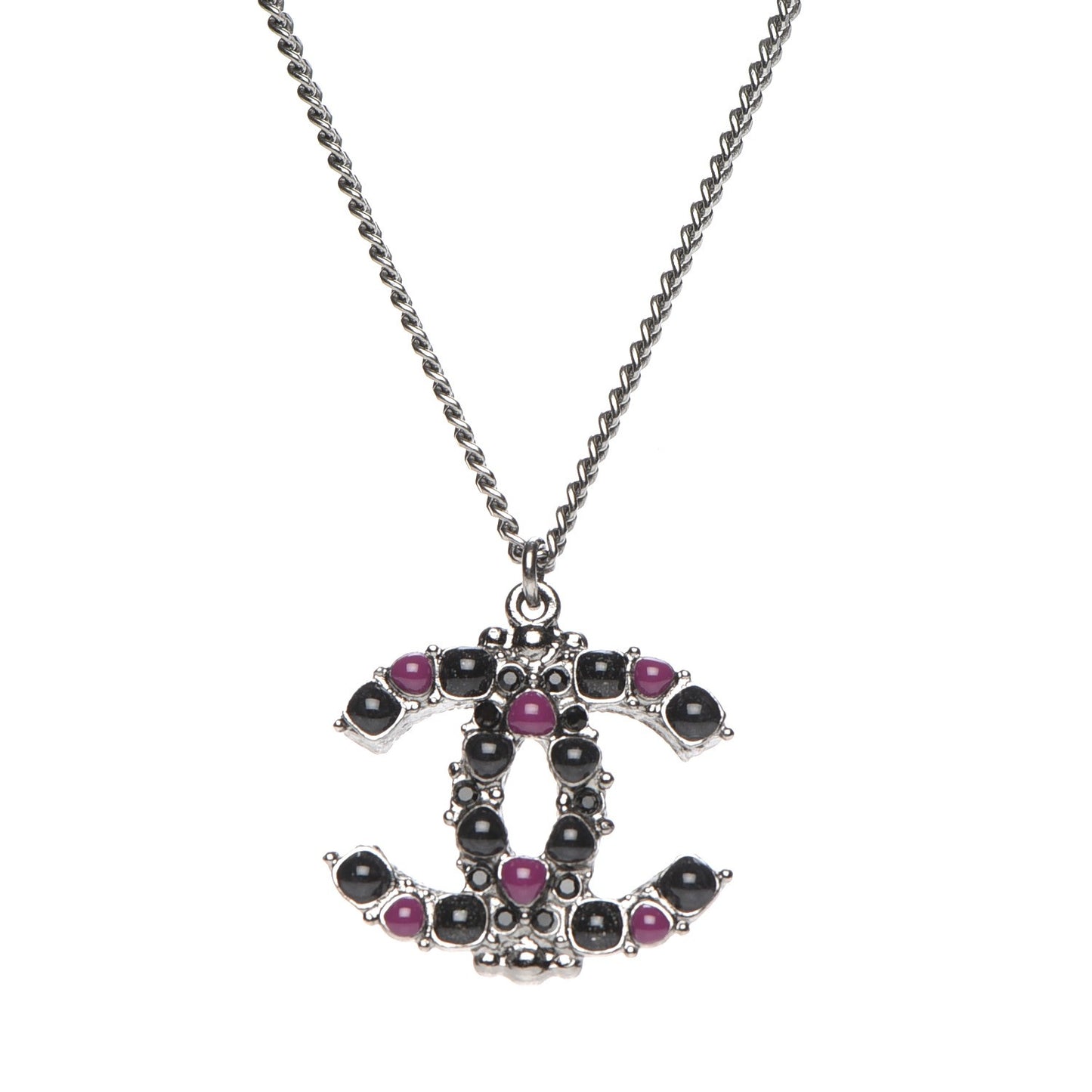 Ruthenium Resin CC Necklace Black Purple