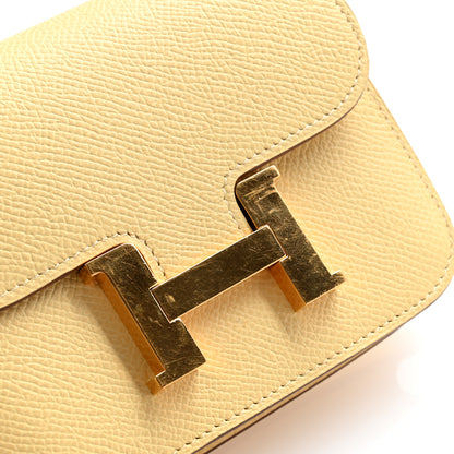 Hermes Epsom Constance Slim Wallet Jaune Poussin 9 of 10