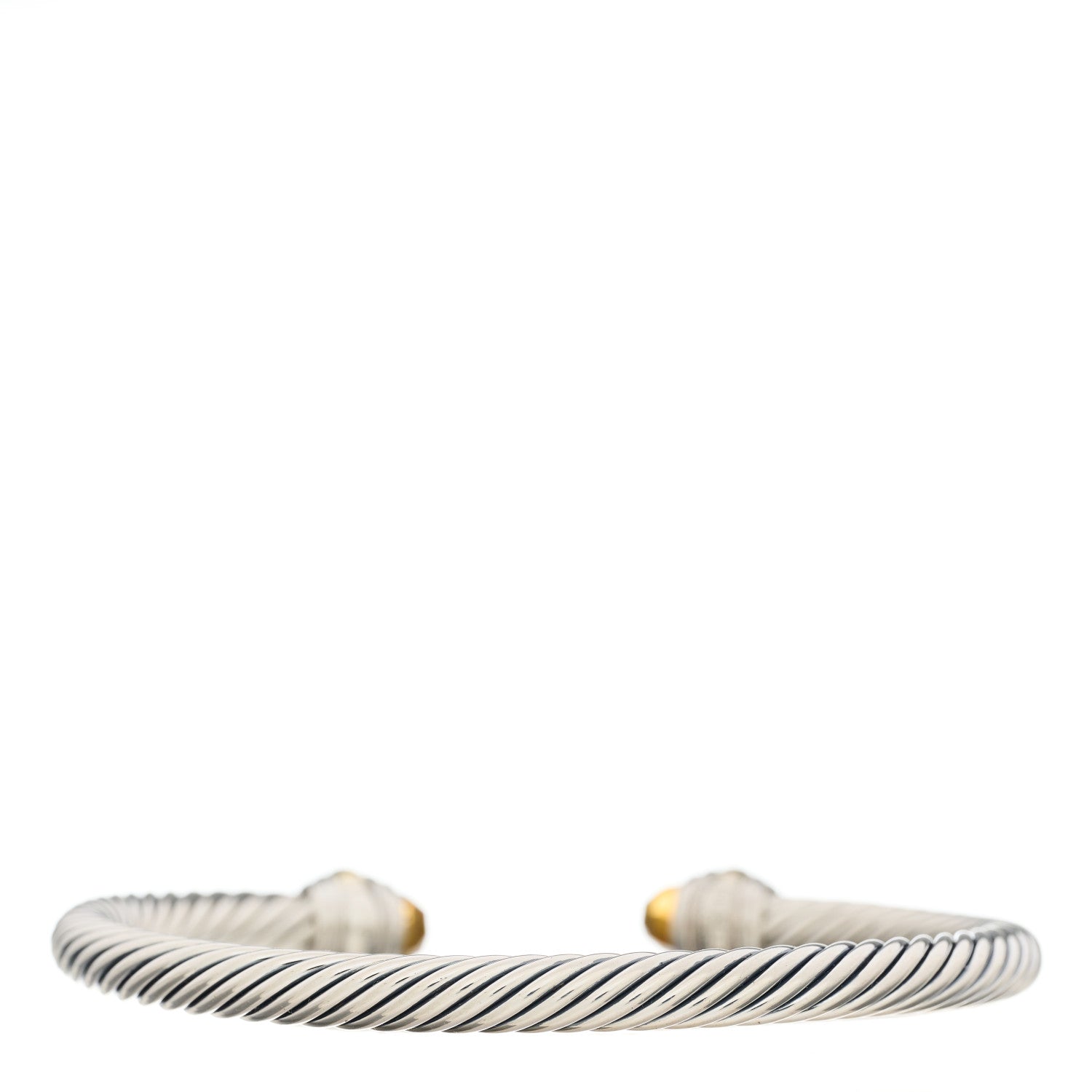David Yurman Sterling Silver 14K Yellow Gold Citrine 5mm Cable Classics Bracelet 2 of 3