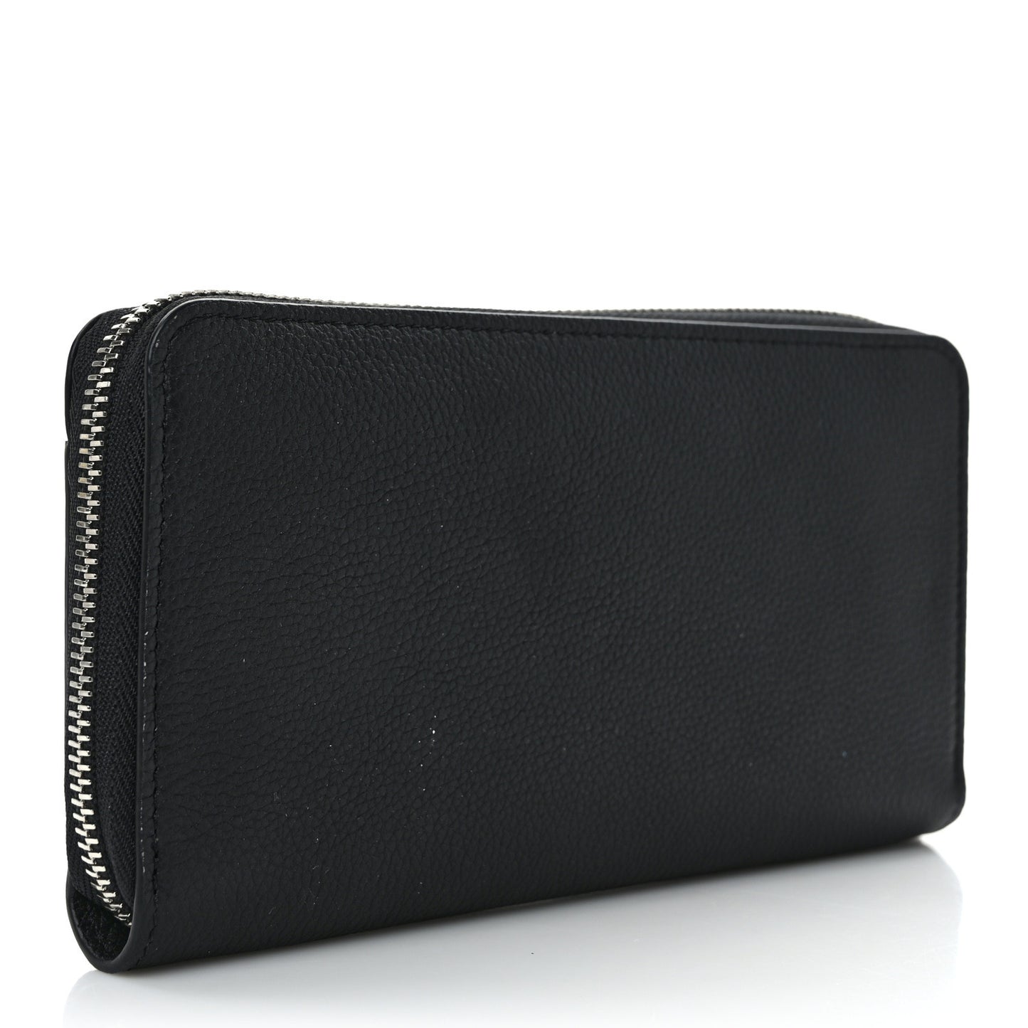 Calfskin Zippy Lockme Wallet Black