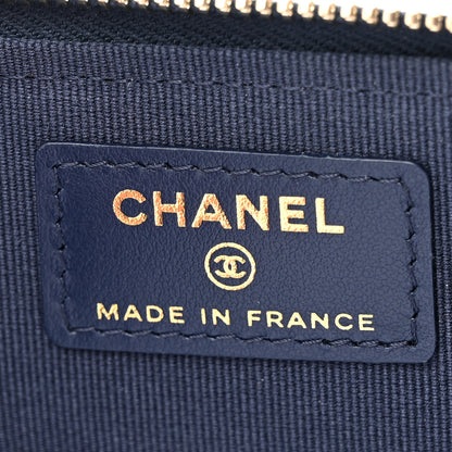 Chanel Caviar Quilted CC Zip Around Card Holder Navy 6 of 7