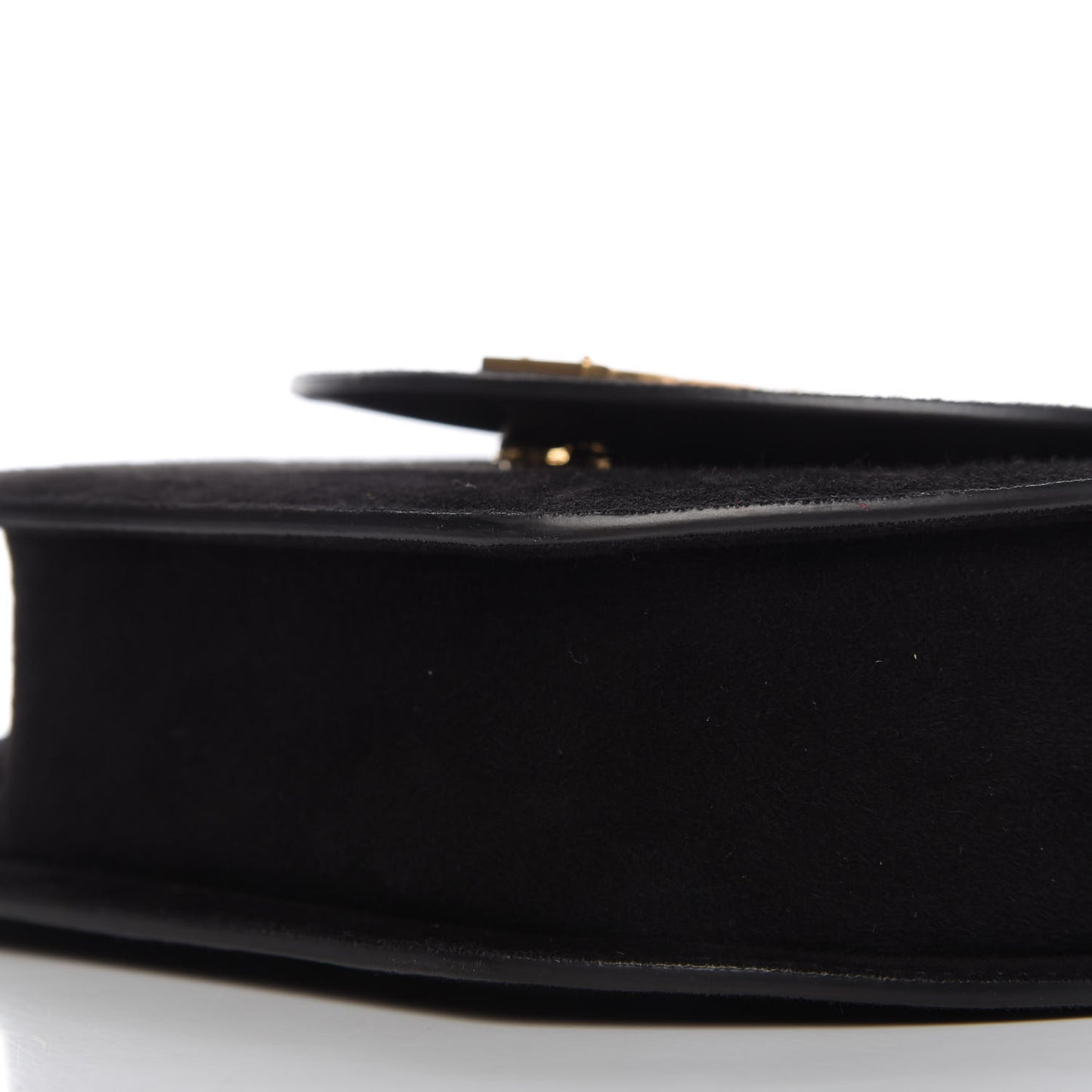 Suede Tassel Demie Lune Minaudiere Black