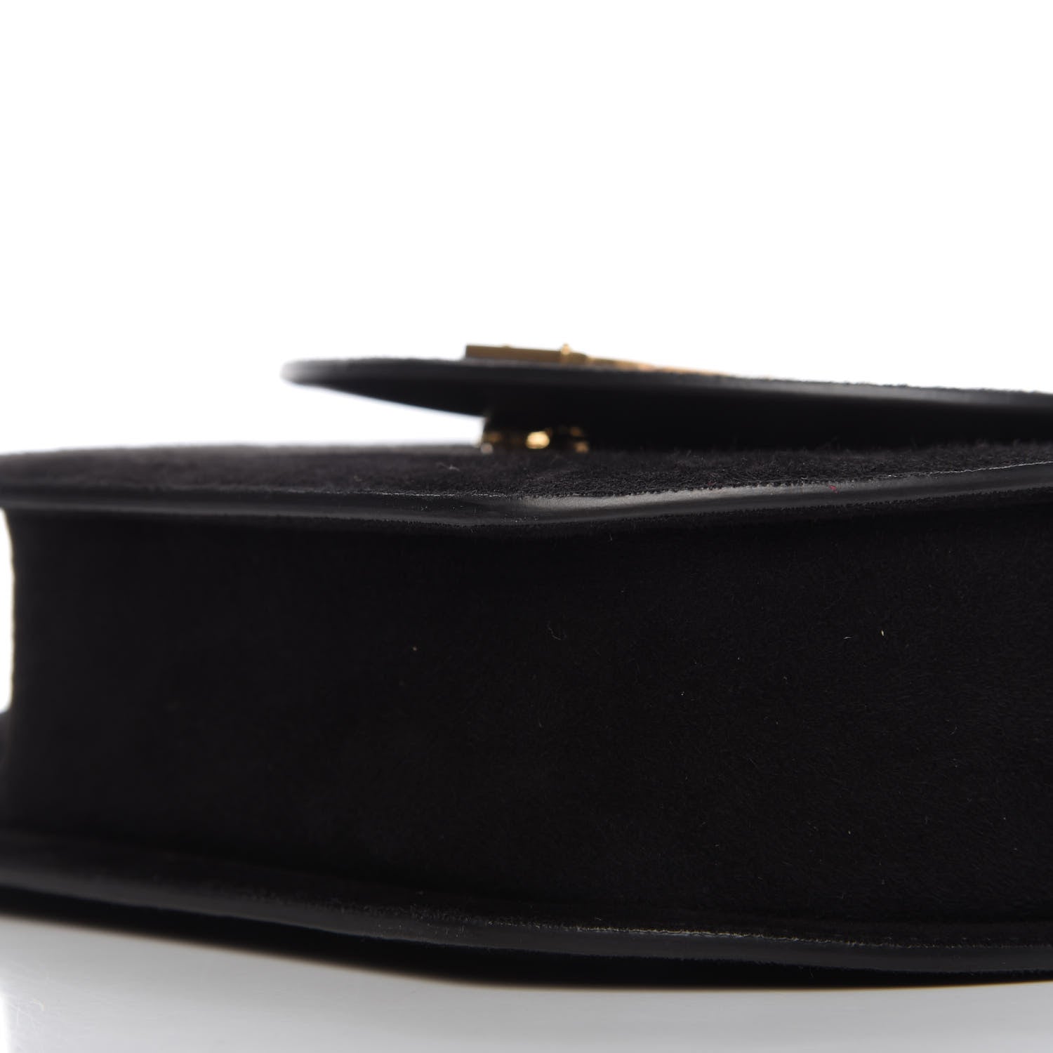 Saint Laurent Suede Tassel Demie Lune Minaudiere Black 7 of 9