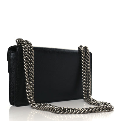 Gucci Dollar Calfskin Enamel Small Dionysus Shoulder Bag Black Electric Blue 3 of 9