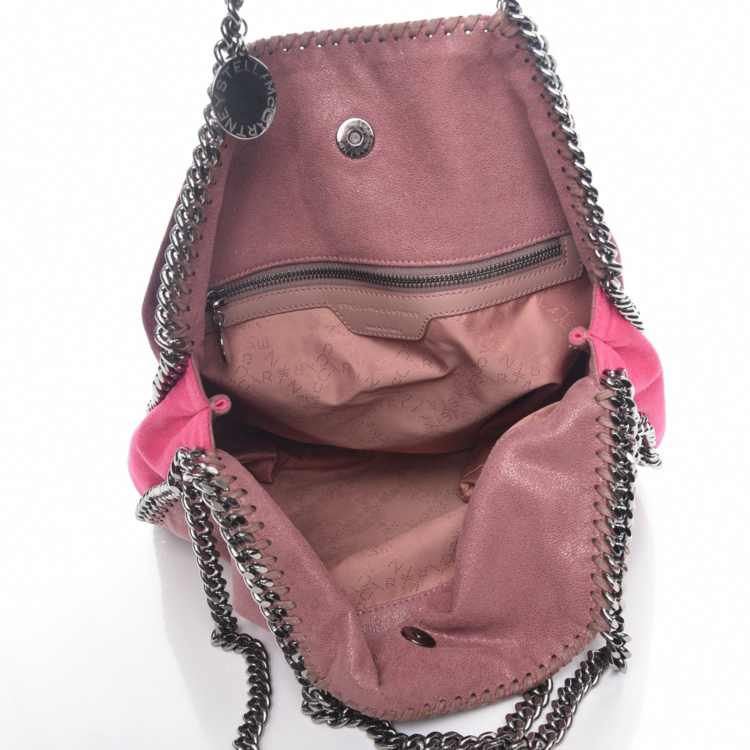 Stella McCartney Shaggy Deer Tri-Color Falabella Fold Over Tote Pink 5 of 10