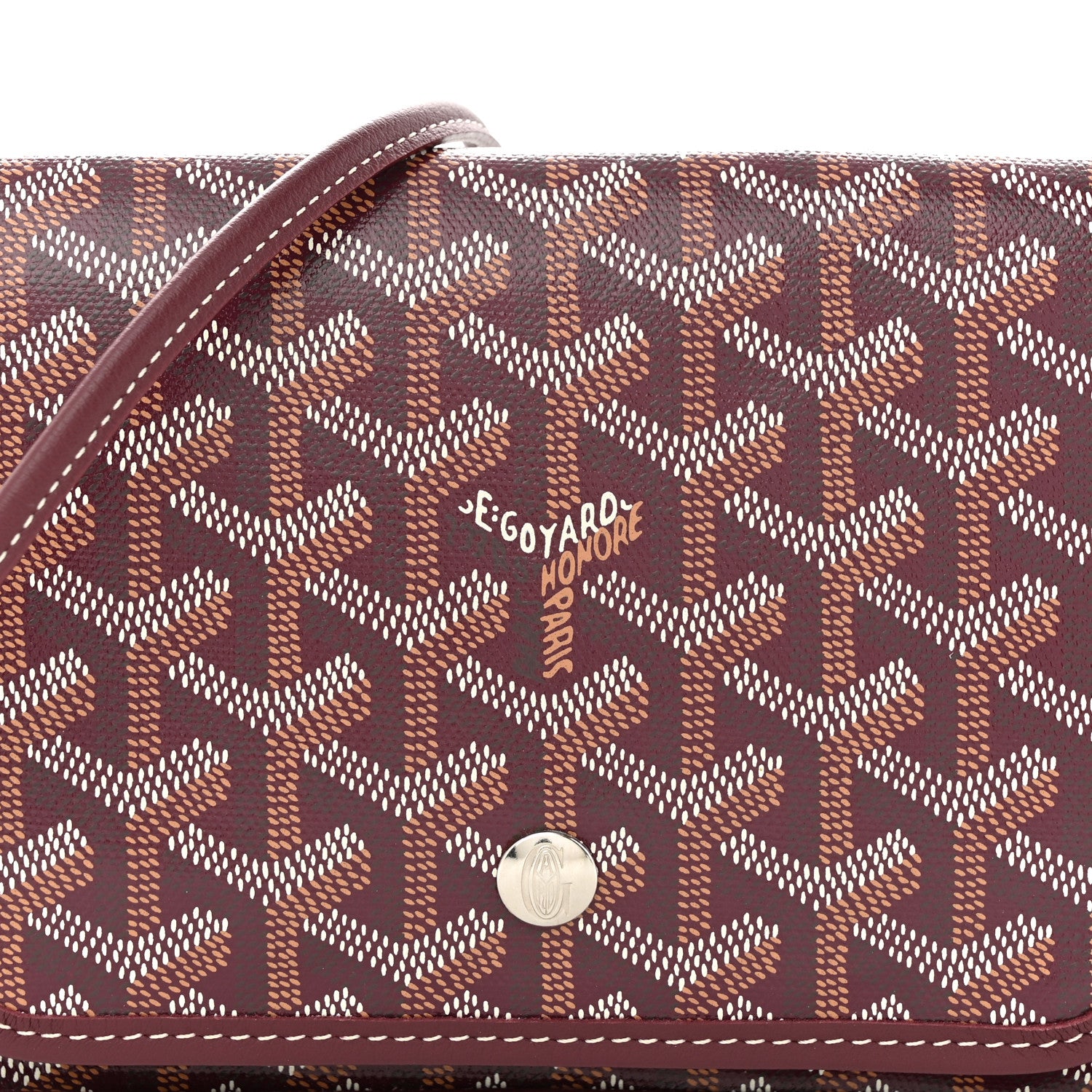 Goyard Goyardine Plumet Wallet Clutch Burgundy 8 of 12
