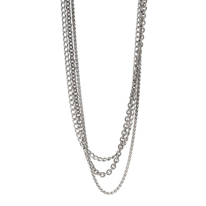 David Yurman Sterling Silver Three Row Chain Necklace 1 of 4