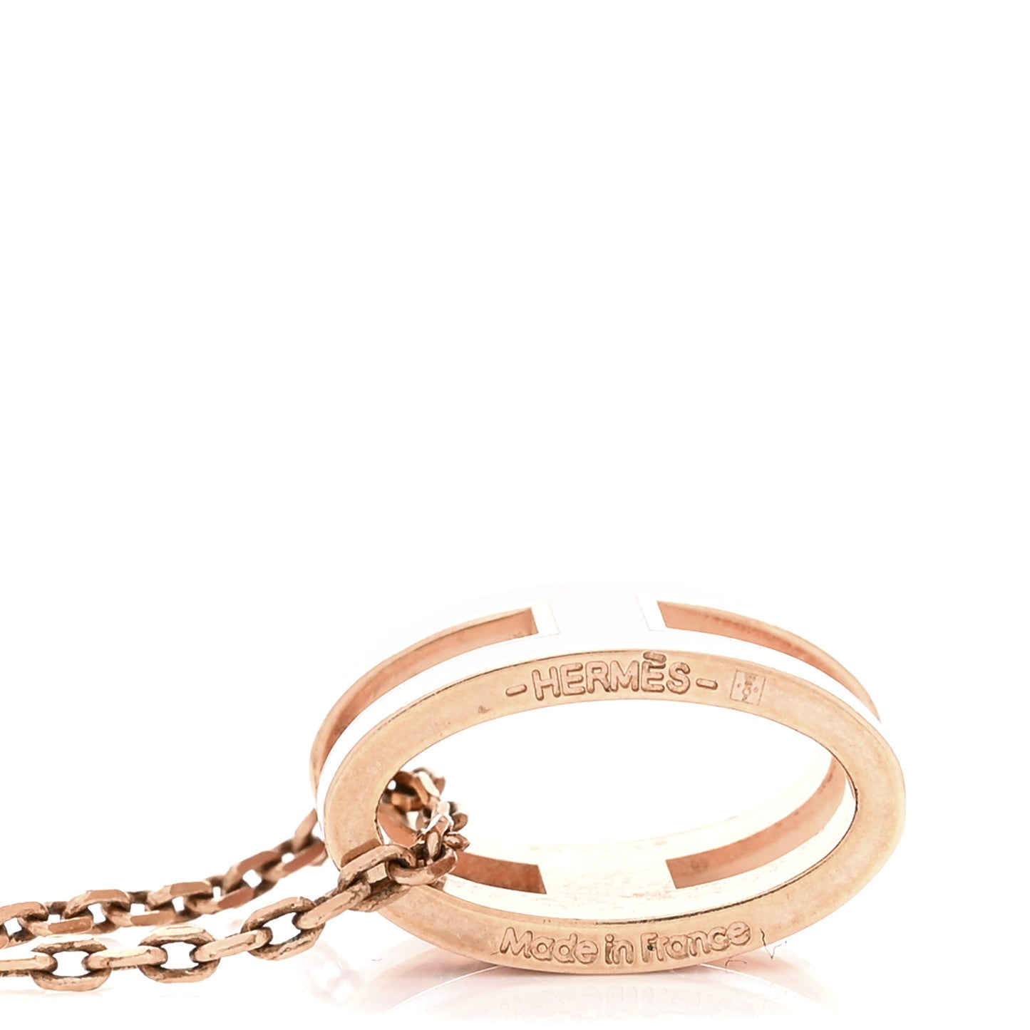 Lacquered Rose Gold Pop H Pendant Necklace Rose Dragee