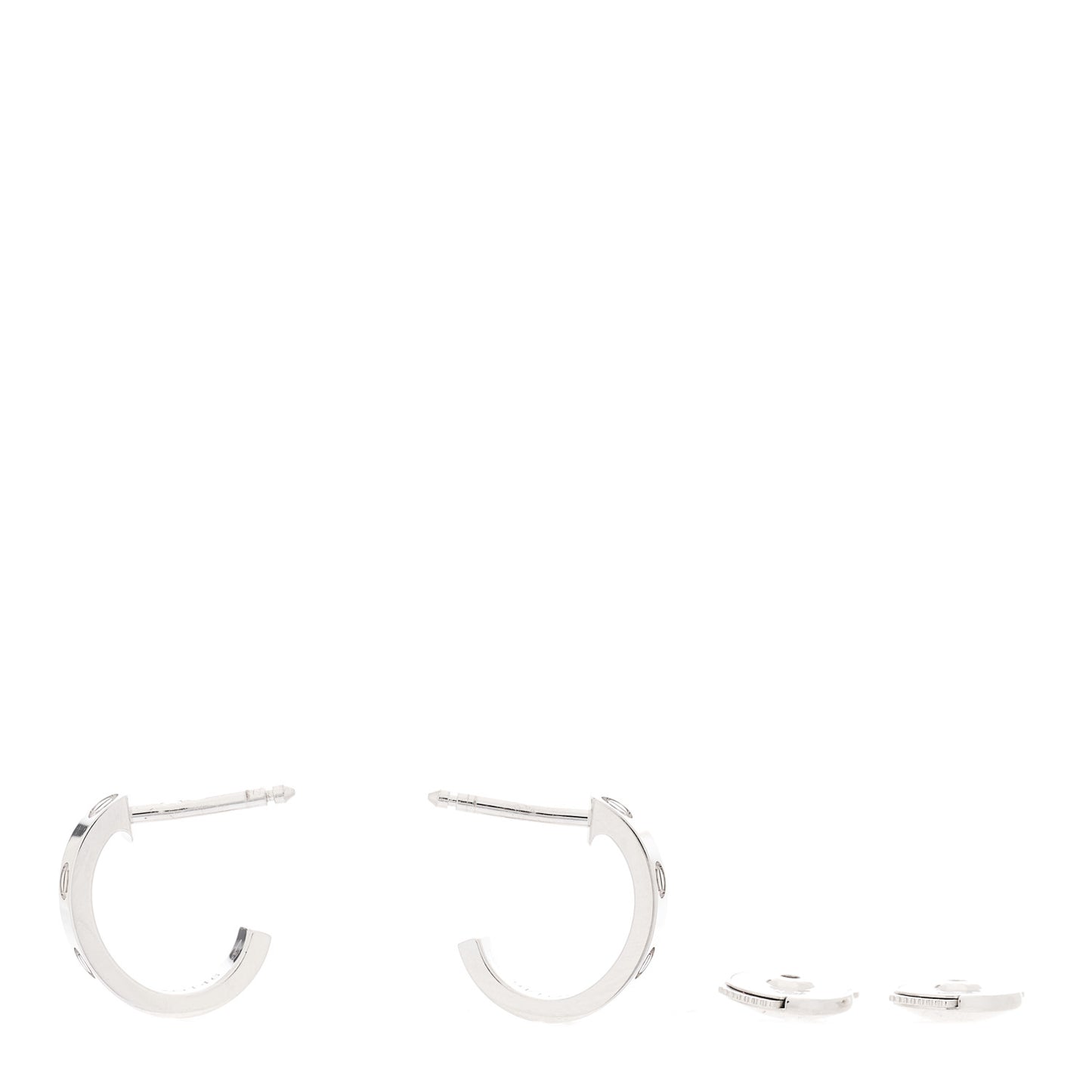 18K White Gold Small LOVE Hoop Earrings