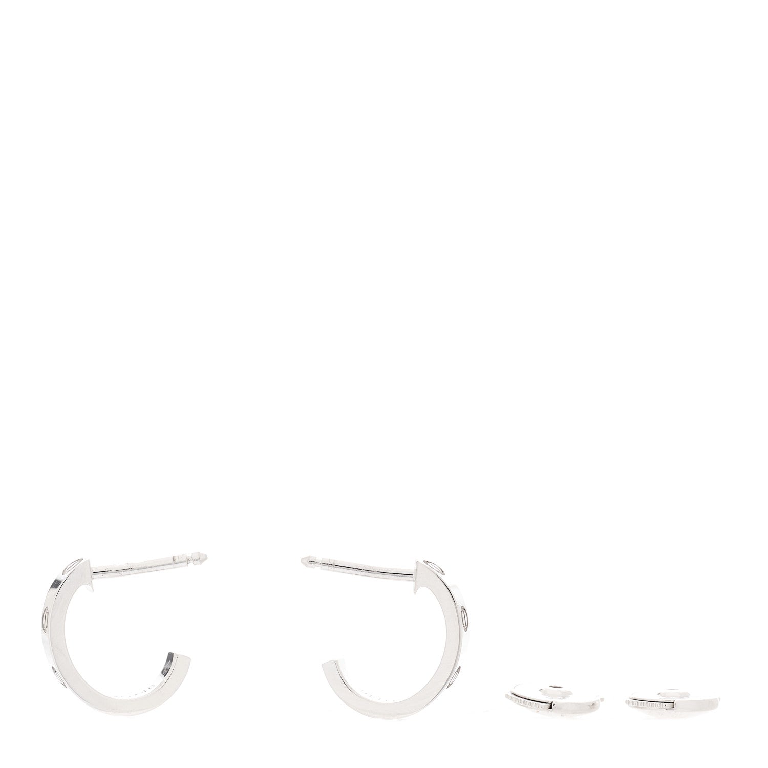 Cartier 18K White Gold Small LOVE Hoop Earrings 3 of 4