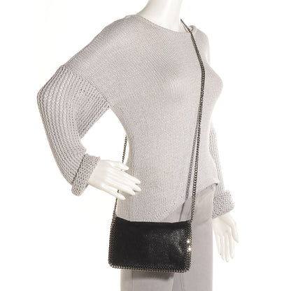 Stella McCartney Faux Leather Shaggy Deer Falabella Crossbody Bag Black 2 of 9