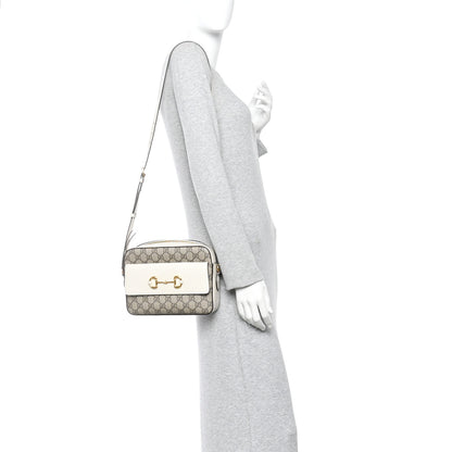 Gucci GG Supreme Monogram Small Horsebit 1955 Shoulder Bag Beige Mystic White 2 of 12