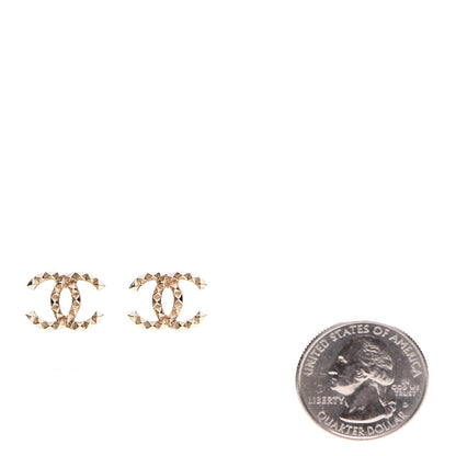 Chanel Studded CC Earrings Gold 2 of 6