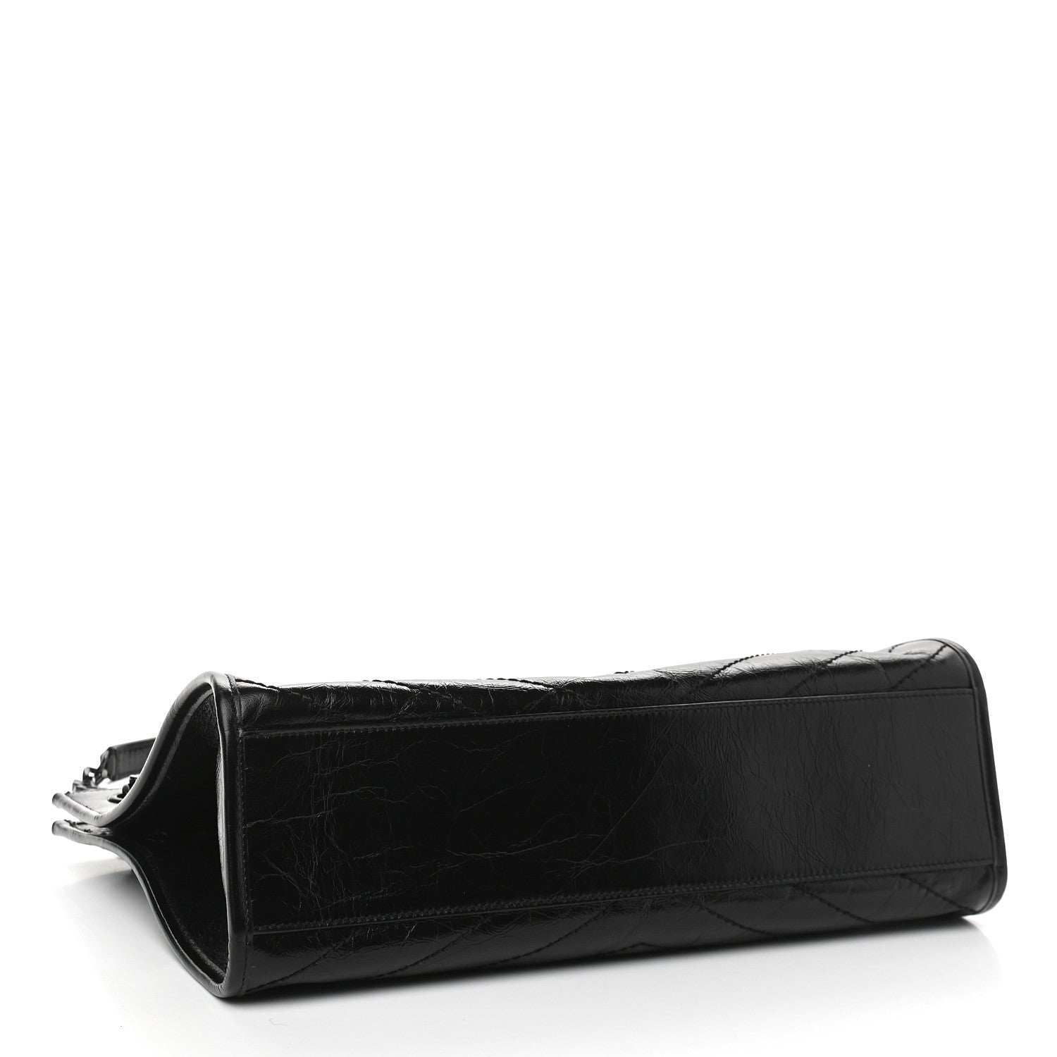 Saint Laurent Crinkled Calfskin Matelasse Monogram Medium Niki Shopper Tote Black 4 of 9