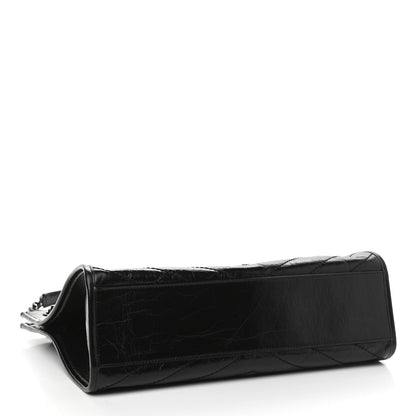 Saint Laurent Crinkled Calfskin Matelasse Monogram Medium Niki Shopper Tote Black 4 of 9
