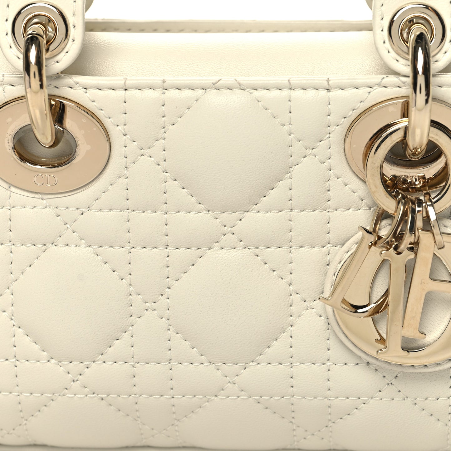 Lambskin Cannage Small Lady D-Joy Latte