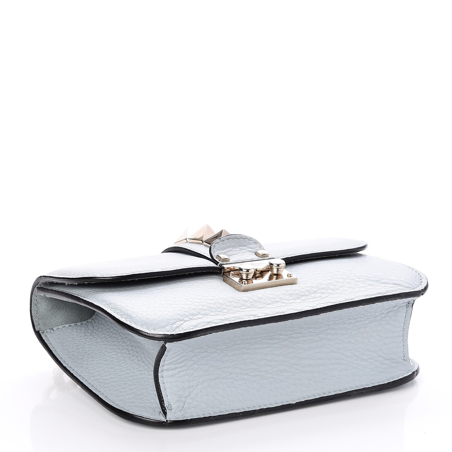Valentino Garavani Pebbled Calfskin Small Glam Lock Rockstud Flap Sky Sorbet 4 of 6