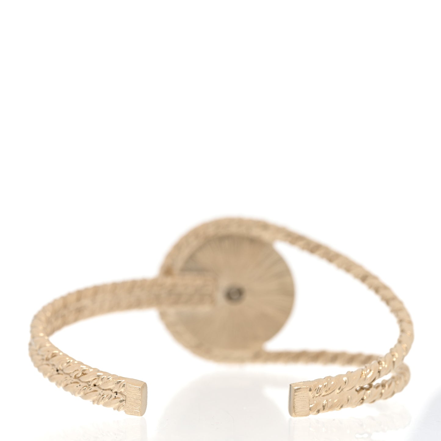 Pearl CC Rope Loop Cuff Bracelet Gold