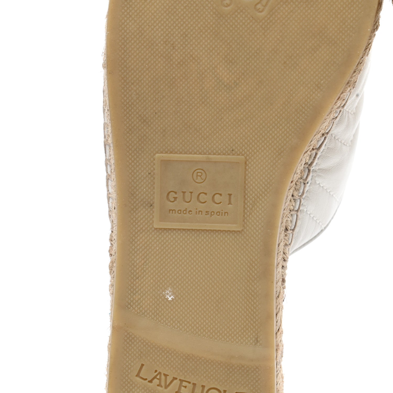 Gucci Nappa Matelasse GG Marmont Espadrille Slippers 40 Great White 6 of 10