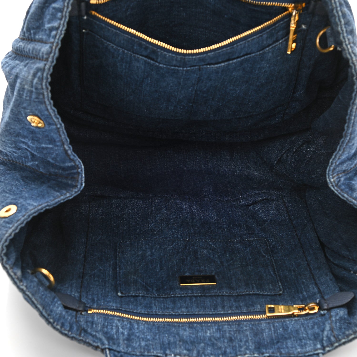 Prada Denim Logo Tote Avio 5 of 10