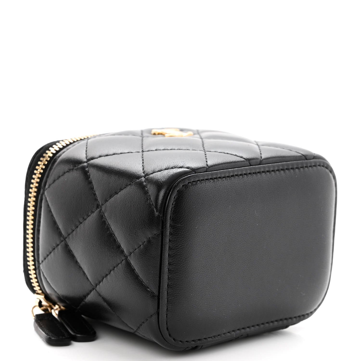 Chanel Lambskin Quilted Mini Pearl Crush Vanity Case With Chain Black 9 of 11