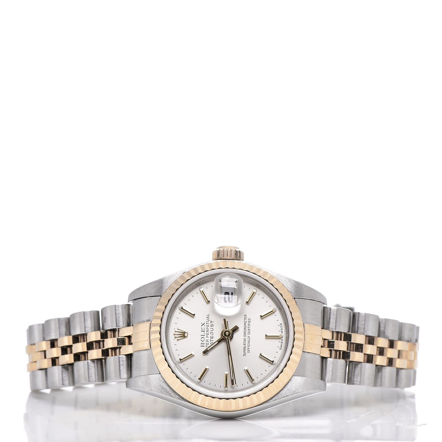 Rolex Stainless Steel 18K Yellow Gold 26mm Oyster Perpetual Datejust Watch Silver 79173 3 of 8