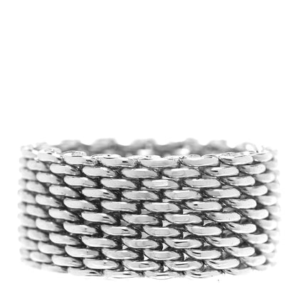 Tiffany Sterling Silver Somerset Mesh Ring 52 6 1 of 4