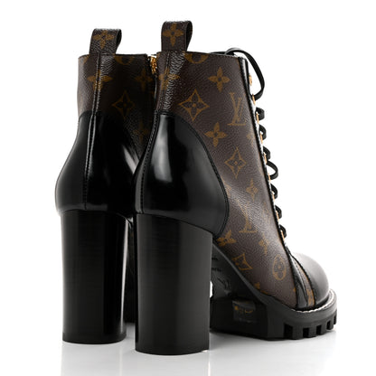 Louis Vuitton Patent Calfskin Monogram Star Trail Ankle Boots 38.5 Black 4 of 9