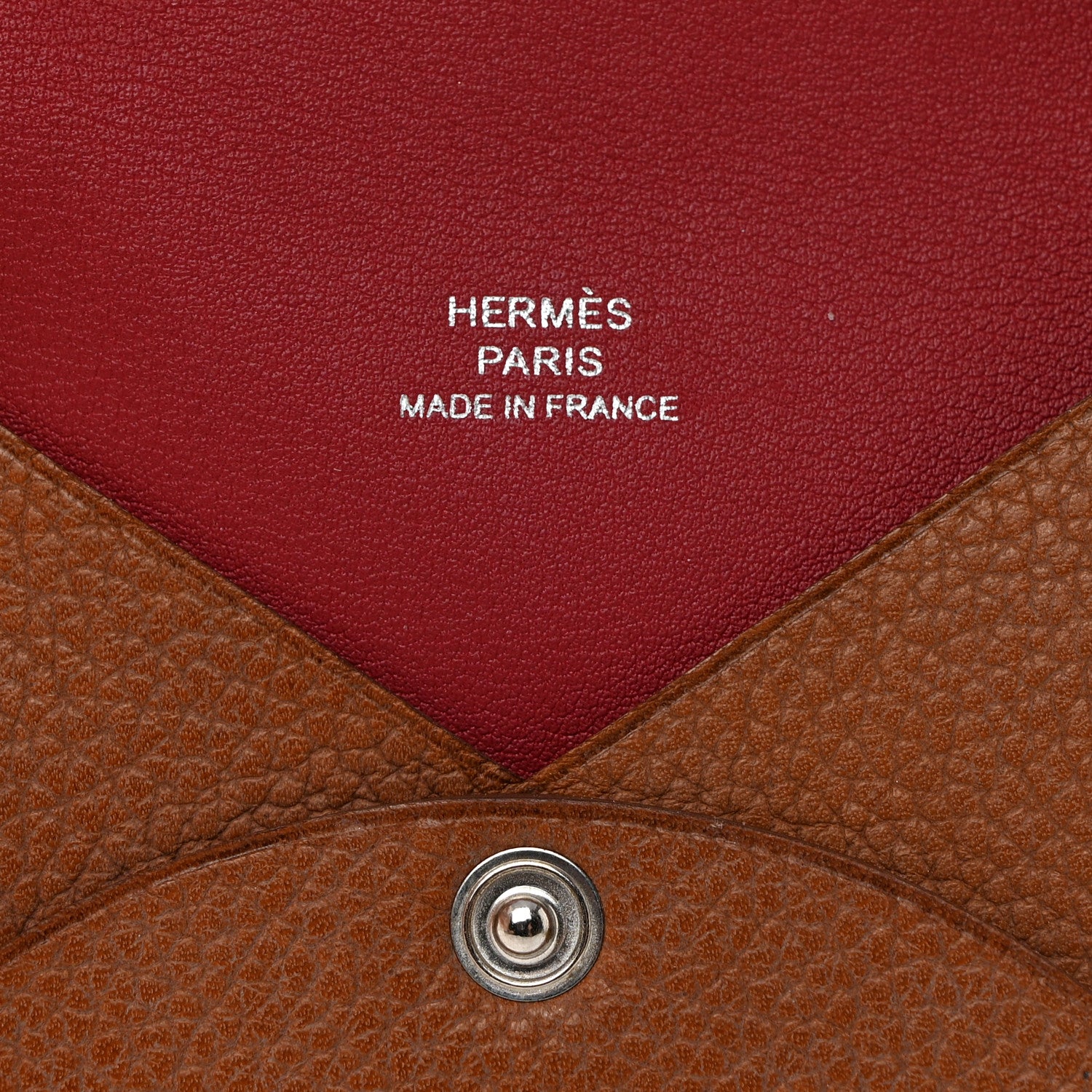 Hermes Barenia Faubourg Verso Calvi Card Case Fauve Rubis 6 of 7