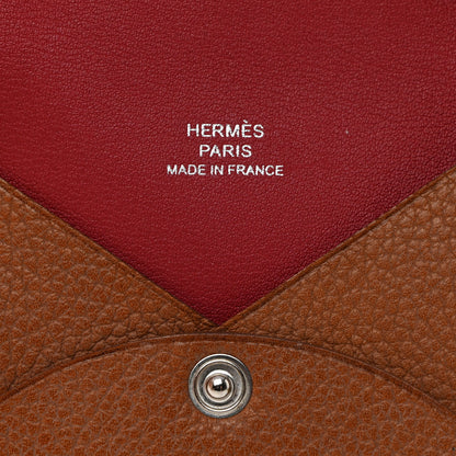 Hermes Barenia Faubourg Verso Calvi Card Case Fauve Rubis 6 of 7