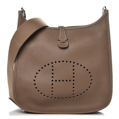 Hermes Taurillon Clemence Evelyne III PM Etoupe 1 of 9