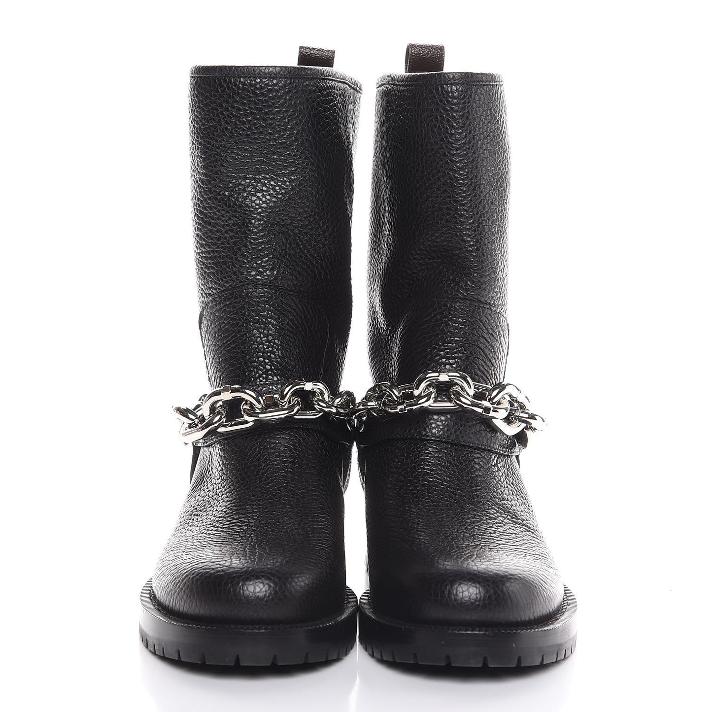 Calfskin Outlaw Flat Half Boots 41 Black