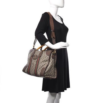 Gucci Soft GG Supreme Monogram Web Medium Duffle Bag Beige New Acero Crop 2 of 10