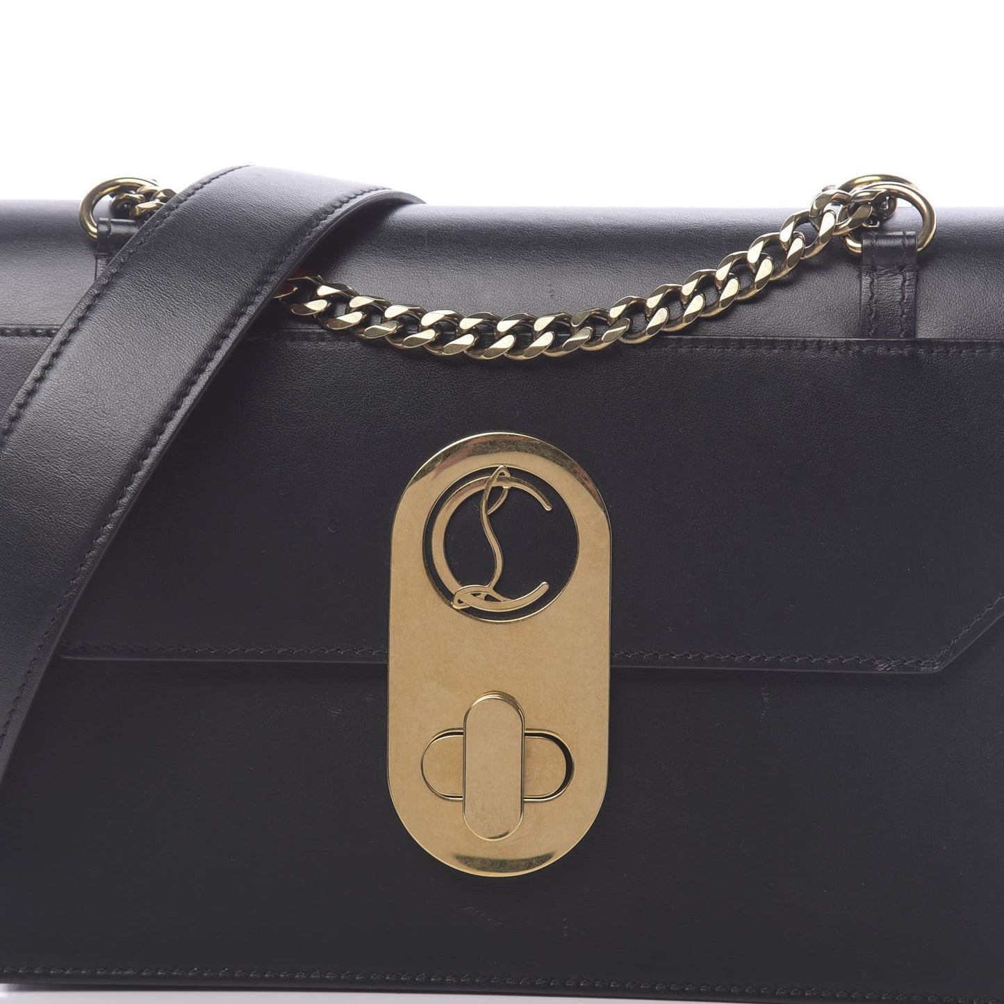 Calfskin Large Elisa Shoulder Bag Black