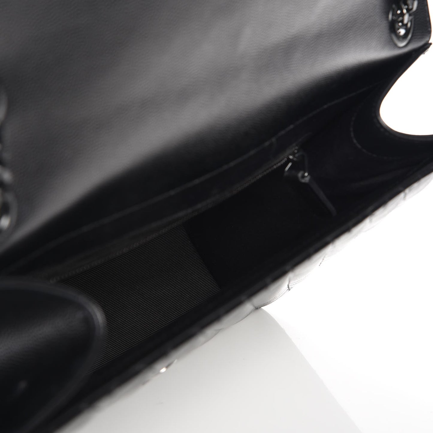 Grain De Poudre Textured Mixed Matelasse Large Triquilt Monogram Monochrome Satchel Black