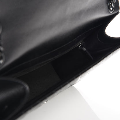 Saint Laurent Grain De Poudre Textured Mixed Matelasse Large Triquilt Monogram Monochrome Satchel Black 6 of 8